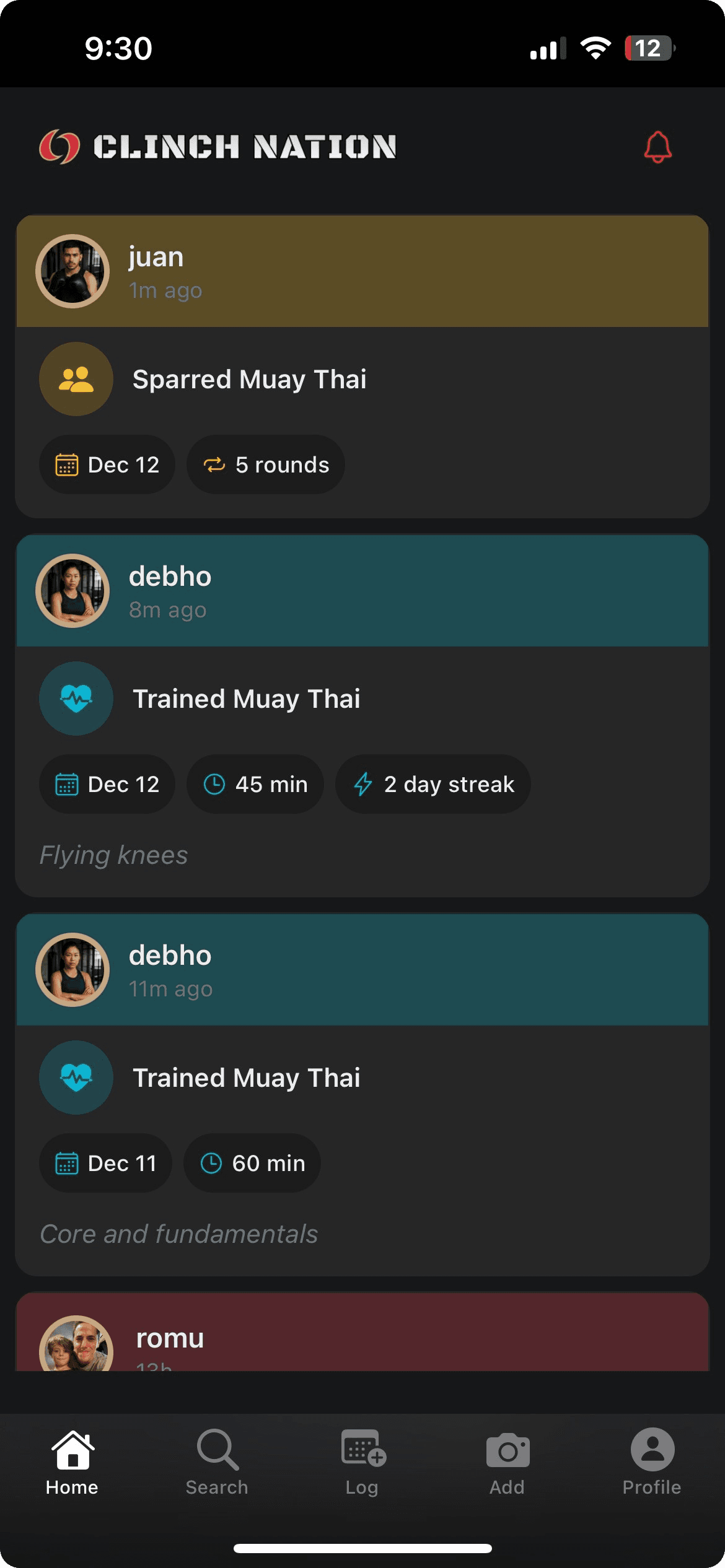 ClinchNation Feed - Share your training journey